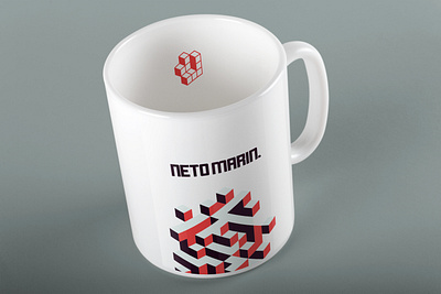 Neto Marin - Mug Concept blocks brand branding bricks coffee design developer logo logotipo microsoft mug orange pattern tetris