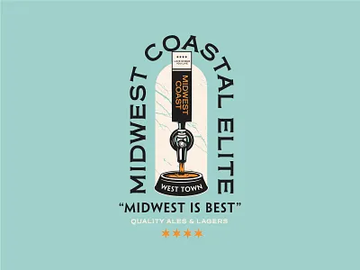Midwest Coastal Elite apparel badge branding design graphic illustration shirt type typography vector
