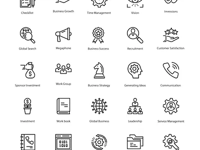 Business line icon set 1 branding business design education graphic design iconset illustration isons line art line icons linework logo school typography ui ux vector