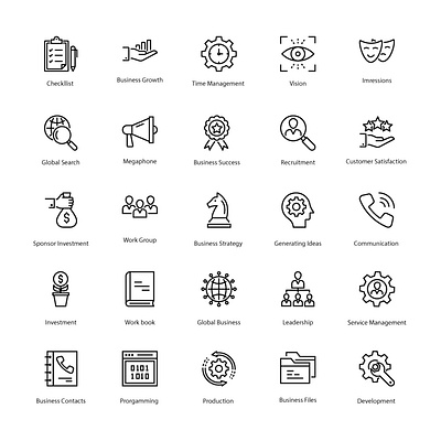 Business line icon set 1 branding business design education graphic design iconset illustration isons line art line icons linework logo school typography ui ux vector