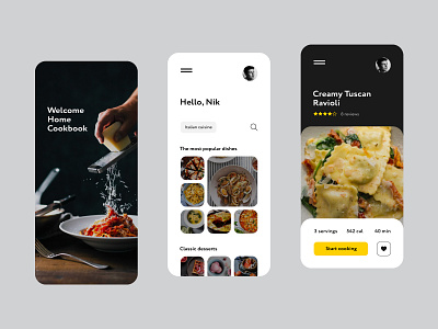 Home Cookbook app cooking design dishes food italian food web
