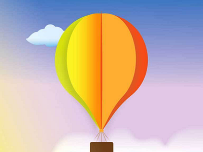 Balloon in Clouds free vector illustration adobe illustrator graphic design vector illustration