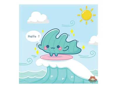 Ombak character design cute cute art cute illustration design illustration kawaii kawaii art kawaii illustration mascot vector vector illustration vectorart