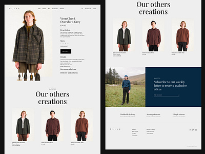 Olive Clothing – Product page redesign clothing brand design ecommerce shop ui