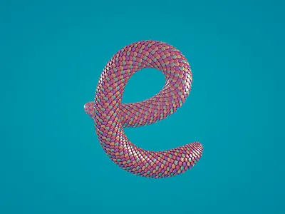 Una E con mucho estilo.... Lettering 3D animation design illustration logo typography