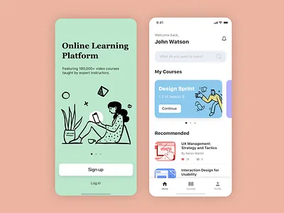 Education App Concept app course education education app illustration ios learning app lesson onboarding study ui uiux uiuxdesign ux
