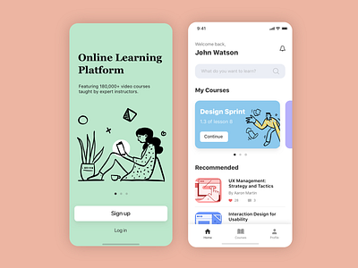 Education App Concept app course education education app illustration ios learning app lesson onboarding study ui uiux uiuxdesign ux