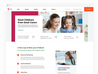 Childcare Website adobexd children clean design madewithadobexd sydney ui ux web webdesign website