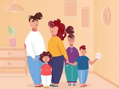 family baby ball boy brother design designer dribbble father frame girl illustrator lamp leaf lightbulb mother pot room sister theenager vector