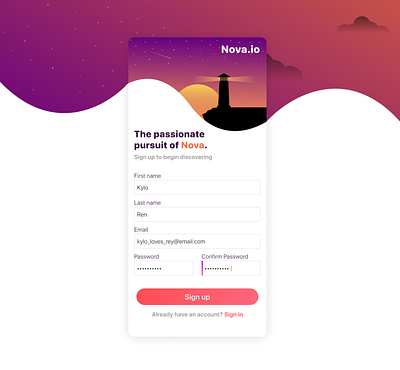 Daily UI 001 Sign Up Mobile colorful design gradient ios mobile onboarding sign in sign up sign up form sign up screen ui ux vector