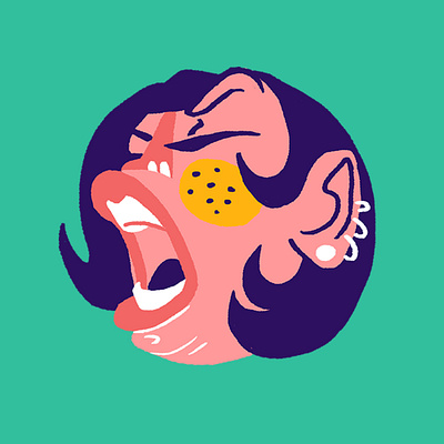 ++ design face flat funny girl icon illustration vector web