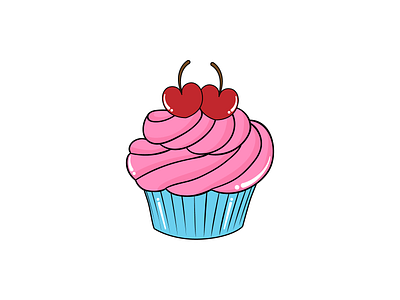 Cupcake illustration logo vector