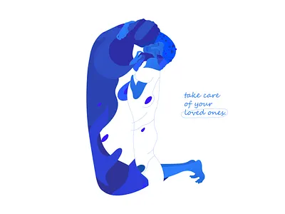 love theme 2020 adobe illustrator blue design flat fluid illustration kiss vector wavy