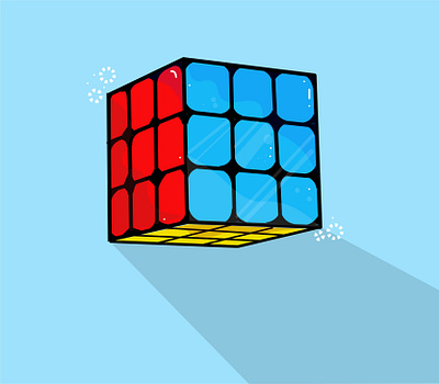 Rubik's cube art design flat graphic design graphics design icon illustration illustrator logo vector