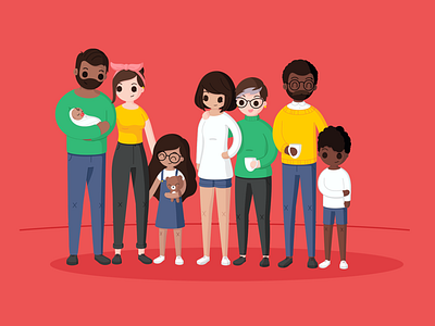 Friends and Family. family friends illustration insurance vector