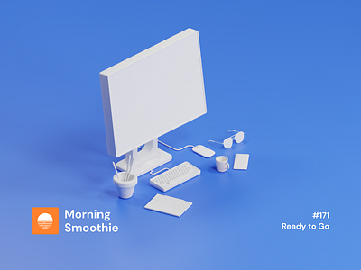 Ready to Go 3d 3d art blender blender3d clay render clayrender computer desktop diorama glasses illustration isometric isometric design isometric illustration low poly pc phone tablet workspace workstation