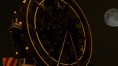 Ferry wheel 3d art c4doctanephotoshop cinema 4d design