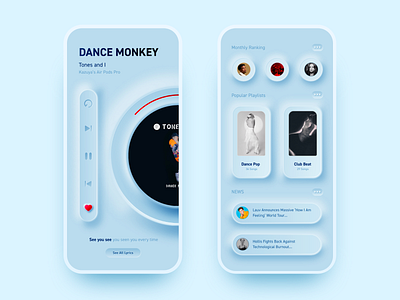 Neumorphic Music App app neumorphism