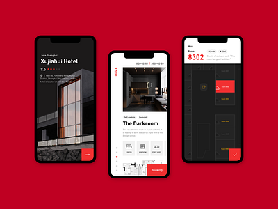 A hotel reservation app app design illustration ui