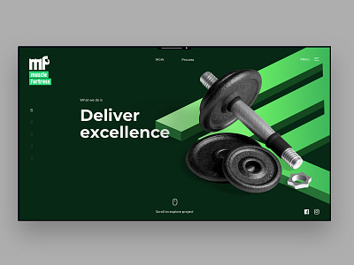 Muscle Fortress - Landing Page Concept branding buildup fitness fitness app fitness center fitnesslanding gym gym app gym logo header exploration landingpage logo minimal muscle sports branding ui uiux ux webdesign weights