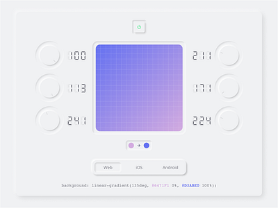 Gradient Machine - Neomorphism color design gradient knob neomorphism soft trend ui