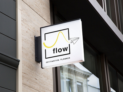 Flow Hanging Wall Sign adobe illustrator branding business flow graphic design graphic designer icon illustration minimal travel vector yellow yellow logo