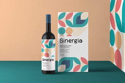 Sinergia wine label design abstract adobeillustrator artwork branding design flat graphic graphicdesign illustration minimal packaging photoshop type