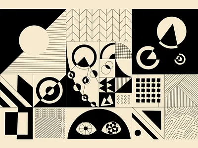 Abstract Pattern abstract abstract art abstraction bauhaus geometric geometric illustration geometry graphic design grid illustration imagery line art linework minimal negative space pattern procreate raster shape vector