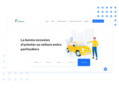 Web design car website car certified happy man homepage illustration ui design vector webdesign website yellow