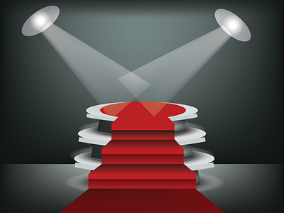 A Showroom background with a red carpet illustration