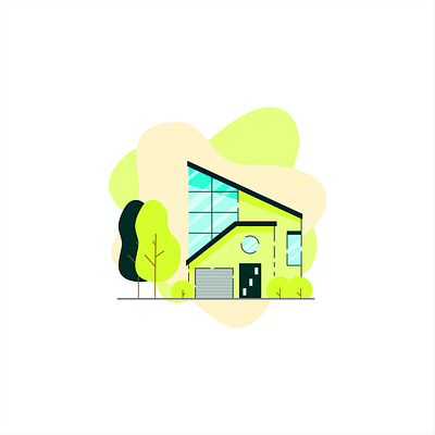 Green House - Simple House Illustration animation brand design flat graphic design illustration logo minimalist simple ui ux