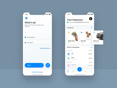 💸App for saving your damn money app clean design ios mobile ui ux white