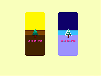 LoneConiferMinimalisticWallpaperIphoneX design illustration materialdesign wallpaper