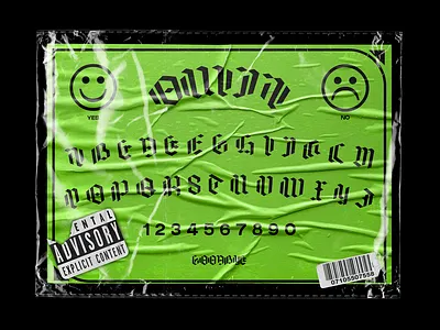 Ouija Bored as Hell aesthetic branding cover art design mockup photoshop texture trending typography vector