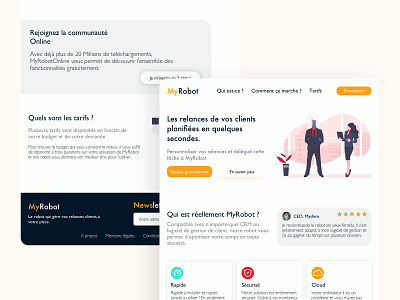 MyRobot Landing Page Website blue design illustration landing page landing page design orange ui ux website website design