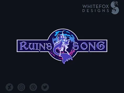 Ruins Song Logo branding design fantasy fire logo mermaid vector