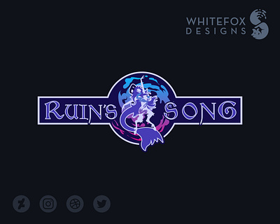 Ruins Song Logo branding design fantasy fire logo mermaid vector