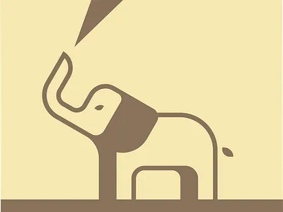 Elephant brown elephant illustration shape yellow