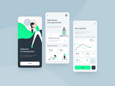 Fitness Application app appdesign cardio design fitness fitness app illustration interface ios iphone meditation sketch texture training ui uidesign uiux ux yoga