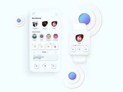 Neumorphic Music App art artist deisgn depth dribbble iphonex music app music ui neumorphic soft design textures ui ui ux uidesign