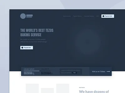 WIP wireframe for a Tezos Baking Service app baking blockchain cards design form landing landing page minimal tezos tezos baking ux wireframe wireframes