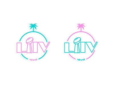 Super Bowl LIV Logos affinity affinity designer football miami nfl palm tree sports super bowl