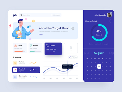 Healthcare Dashboard button clean dashboard design doctor doctor app flat healthcare hospital illustration interface medecine medical minimal pill sunday test ui ux web design