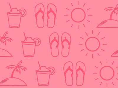 Honeymoon cocktails honeymoon icons illustrations palm trees sandals sun