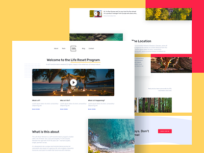 One of the design explorations for the program design india landing landing page minimal retreat typography ui ux visual design yoga