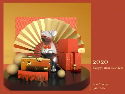 [Still Version] Happy Lunar New Year 2020 art direction cinema4d octanerender