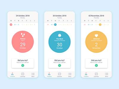 Lady App app baby design flat mobile pastel periods pregnant ui ux