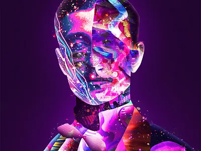 napoleon Trippy Collage abstract artwork collage collage art collageart colorful gradient iridescent klarens napoleon poster poster art trippy vaporwave