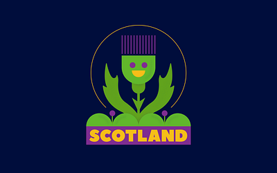 Scotland – Sawgrass Ink country design designer graphic design icon illustration illustrator poster scotland scottish thistle typography vector