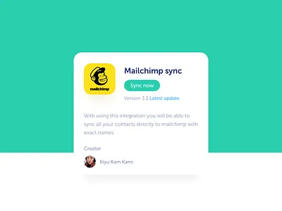 Integration card green ui ui design ux